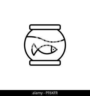 Web line icon. Aquarium. black on white background Stock Vector