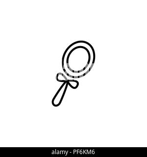 Web line icon. Mirror black on white background Stock Vector