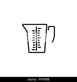 Web line icon. Measuring cup for kitchen Stock Vector