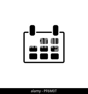 Web line icon. Calendar black on white background Stock Vector