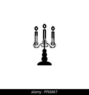 Web line icon. Candlestick. black on white background Stock Vector