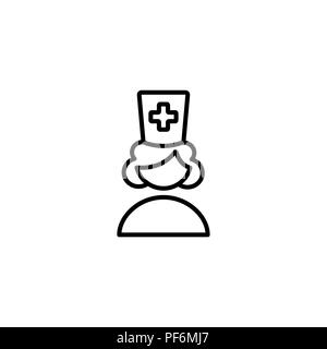 Web line icon. Female doctor, nurse black on white background Stock Vector