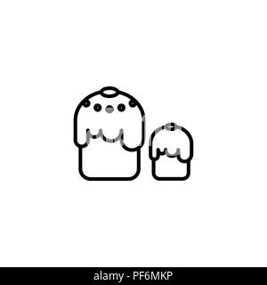 Web line icon. Easter cakes black on white background Stock Vector