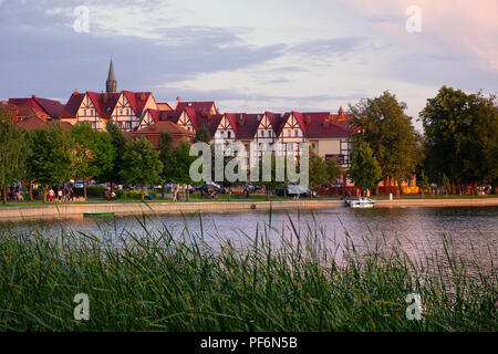 Elk, Masuria region / Poland - 2018/08/15: Panoramic view of the town of Elk at the Elckie lake Stock Photo