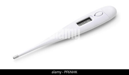 Electronic medical thermometer isolated on white Stock Photo