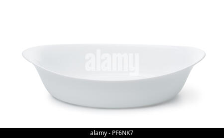 Empty ceramic baking dish isolated on white Stock Photo