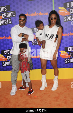 Nickelodeon Kids Choice Sports 2018  Featuring: Ciara, Ciara Princess Harris, Sienna Princess Wilson, Future Zahir Wilburn, Russell Wilson Where: Los Angeles, California, United States When: 20 Jul 2018 Credit: Apega/WENN.com Stock Photo