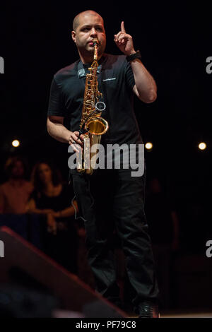 Jazz à Juan Festival 2018 - Day 8 - Performances  Featuring: Marcus Miller Where: Juan-les-Pins, Antibes, France When: 19 Jul 2018 Credit: Marta Szczesniak/WENN.com Stock Photo