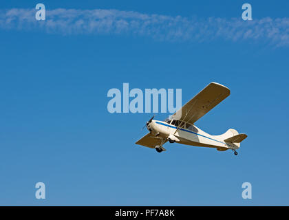 small plane flying on air show Stock Photo