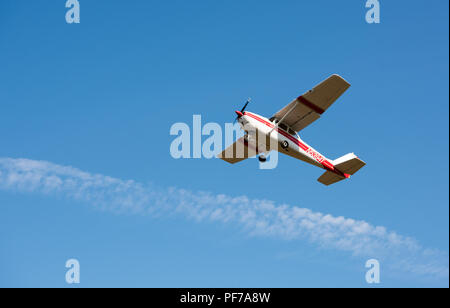 small plane flying on air show Stock Photo
