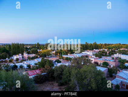 Gaiman at dawn, elevated view, The Welsh Settlement, Chubut Province, Patagonia, Argentina Stock Photo