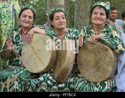 Pamiri women celebrating at the 'Roof of the World' festival in Khorog, Tajikistan Stock Photo