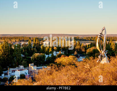 Gaiman at sunrise, elevated view, The Welsh Settlement, Chubut Province, Patagonia, Argentina Stock Photo