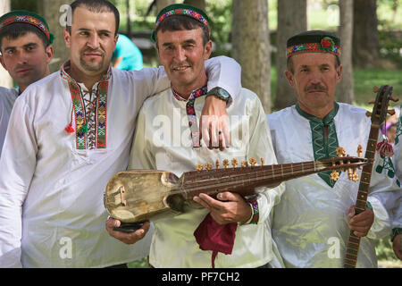 Traditional Pamiri musicians, Khorog, Tajikistan Stock Photo