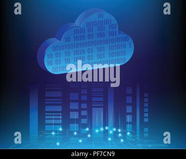 Encryption information. Binary code on blue background. Big data ...