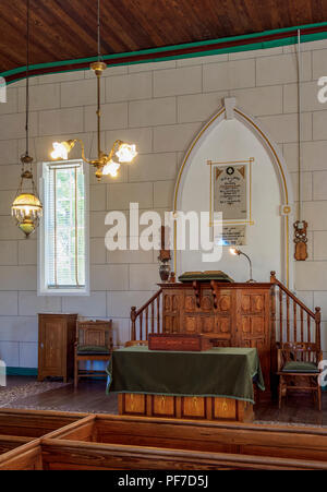 New Bethel Chapel, interior, Gaiman, The Welsh Settlement, Chubut Province, Patagonia, Argentina Stock Photo