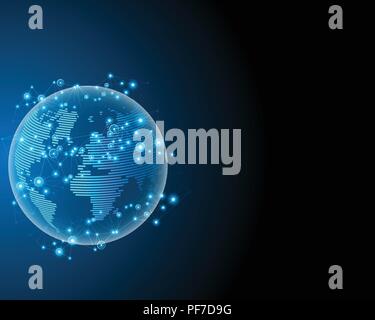 Global worldwide cyber wireless internet line network connection business zone online.Vector illustration EPS10 Stock Vector