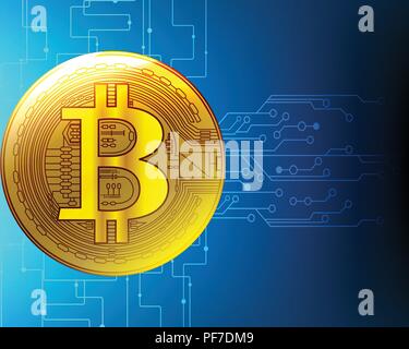 Golden bitcoin digital cryptocurrency  financial concept background.Vector illustration eps10 Stock Vector