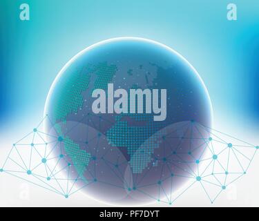 Global world map cloud data information network quality system.vector illustration EPS10 Stock Vector