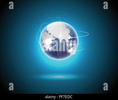 World global internet network connection big data information technology connecting business model concepts. Vector illustration eps10 Stock Vector