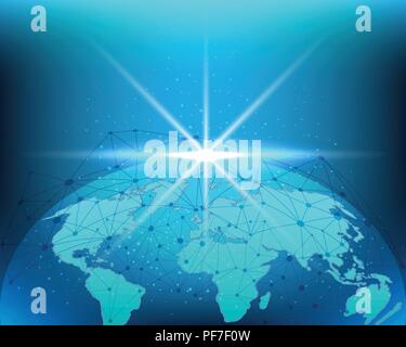 World map cyber internet network connection business zone online.Vector illustration EPS10 Stock Vector
