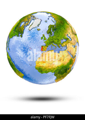 Three-dimensional map of Portugal on white background. 3d Stock Photo -  Alamy