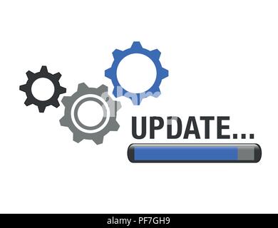 update updating software app gears blue vector illustration EPS10 Stock Vector