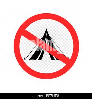 do not set camp tent sign icon Stock Vector