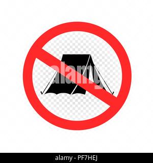 no camping sign symbol icon Stock Vector