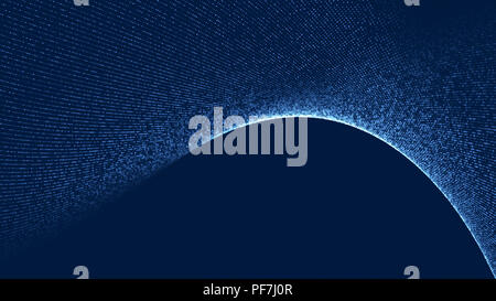 Abstract background of technology futuristic connecting dots  on blue background. Big data visualization . Stock Photo