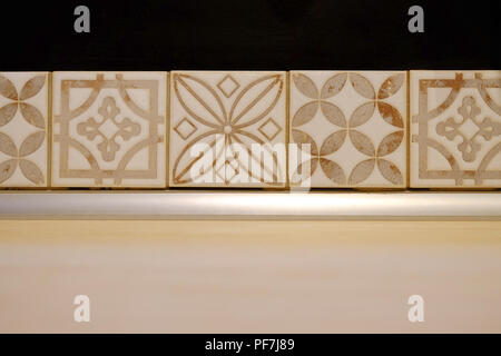 Pearl tiles. Closeup photo of Mother of pearl mosaic tiles. Different shades Stock Photo