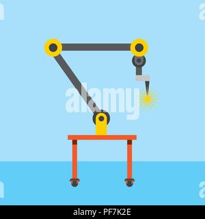 industrial welding robotic arm for automotive industry Stock Vector