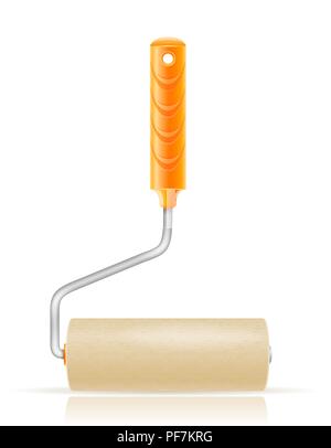 paint roller brush vector illustration isolated on background Stock Vector