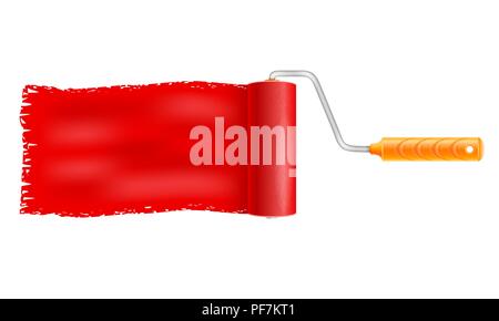 paint roller brush vector illustration isolated on background Stock Vector