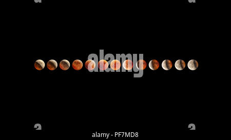 the total lunar eclipse on July 27 2018 Stock Photo