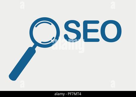 SEO blue design magnifying glass vector illustration EPS10 Stock Vector