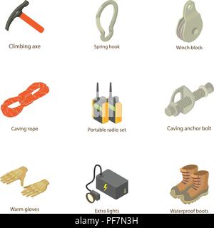 Measure instrumental icons set, isometric style Stock Vector