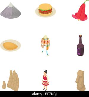 Olden time icons set, isometric style Stock Vector