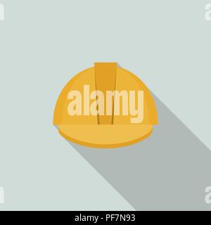 Yellow helmet protection welder icon, flat style Stock Vector
