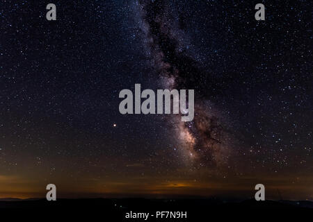 A clear view of the Milky Way from the dark skies of Spruce Knob in West Virginia Stock Photo