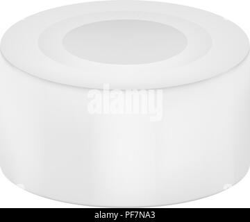 Flat tin can of food mockup, realistic style Stock Vector