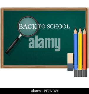 Back to school board concept background, realistic style Stock Vector