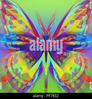 Ornate, multi-colored cutout butterflies make beautiful abstracts. Stock Photo