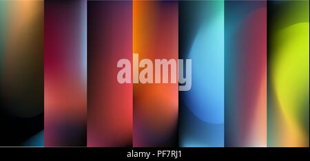 blurred abstract vector backgrounds set for banners Stock Vector