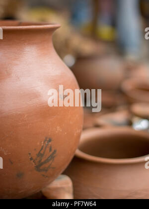 A pot, hand made using Clay Stock Photo