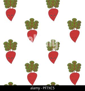 cute cartoon beets seamless vector pattern background illustration Stock Vector