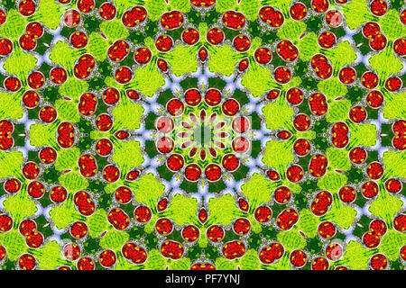 Psychedelic kaleidoscopic illusive symmetrical pattern as background Stock Photo