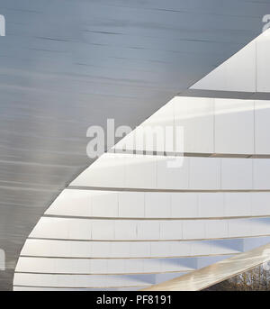 Detail of concrete. Cittadella Bridge, Alessandria, Italy. Architect: Richard Meier and Partners, 2017. Stock Photo
