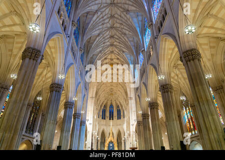 Inside the St Patrick's Cathedral in New York City Stock Photo