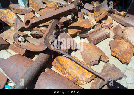 Rusty broken iron. Big irones is broken Stock Photo